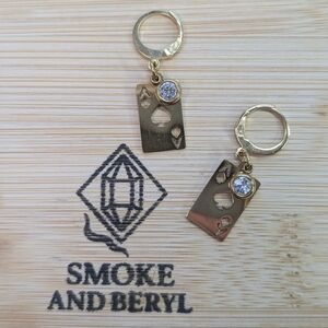 Custom Ace Of Spades Gold Lever Back Earrings D040